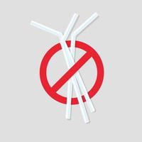 No plastic straws icon. vector