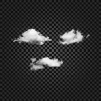 Set of Fluffy white clouds. vector