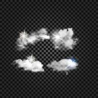 Set of transparent realistic clouds. Vector illustration