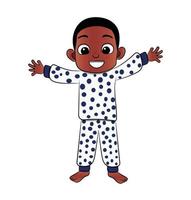 Good Morning Black Boy Cartoon Character vector