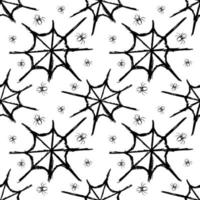 spider cobweb seamless pattern black and white vector