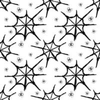 spider cobweb seamless pattern black and white vector