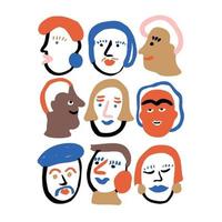 Vector colorful artistic people illustration icon set graphic resource
