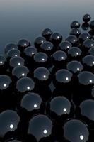 3d rendering of black sphere background
