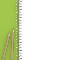 3d Rendering of pencils on notebook photo