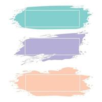 Three colored paint strokes with frame and place for text - Vector