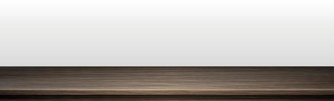 Large table top, solid wood texture, white background - Vector