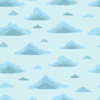 Seamless background pattern, different white clouds - Vector