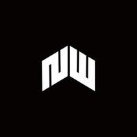 nw logo monograma plantilla de diseño moderno vector