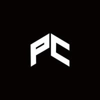 plantilla de diseño moderno de monograma de logotipo de pc vector