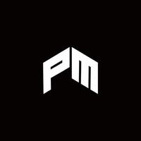 pm logo monograma plantilla de diseño moderno vector