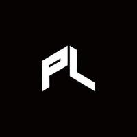 pl logo monograma plantilla de diseño moderno vector