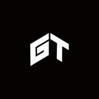 plantilla de diseño moderno del monograma del logotipo de gt vector