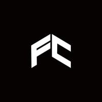 plantilla de diseño moderno del monograma del logotipo de fc vector