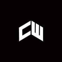 plantilla de diseño moderno del monograma del logotipo de cw vector