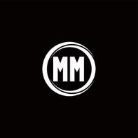 MM Logo monogram with negative space style design template