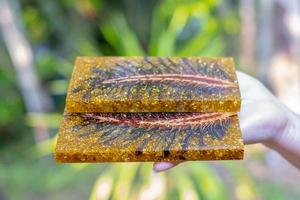 casting epoxy resin Stabilizing pine cone photo