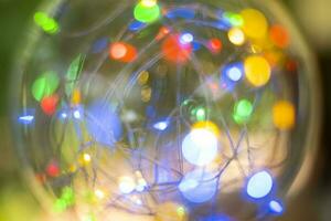 Picture LED light bokeh for blurred abstract background photo