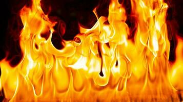 Fire flames on Abstract art black background photo