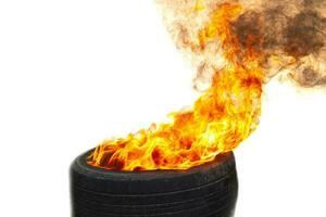 fire flame on tire photo