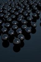 3d rendering of black sphere background photo