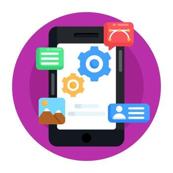 Mobile Apps and Interface  Settings vector