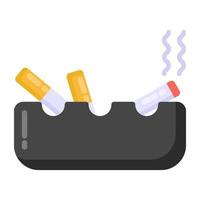 Ashtray and cigarette tray vector