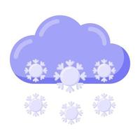 Snow Falling and Lighting Cloud vector