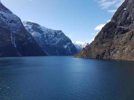 With a Cruise ship through the Ardalsfjord photo