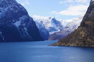 With a Cruise ship through the Ardalsfjord photo