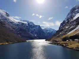 With a Cruise ship through the Ardalsfjord photo