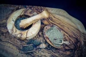 Anise seed on olive wood photo