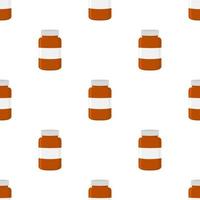 big colored set different types of pills inside close jar vector