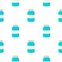 big colored set different types of pills inside close jar vector