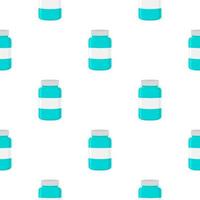 big colored set different types of pills inside close jar vector