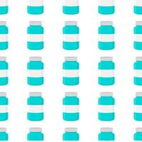 big colored set different types of pills inside close jar vector