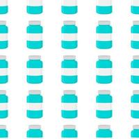 big colored set different types of pills inside close jar vector