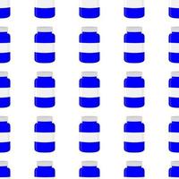 big colored set different types of pills inside close jar vector