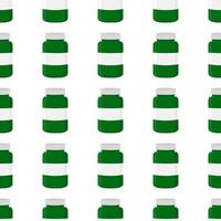 big colored set different types of pills inside close jar vector