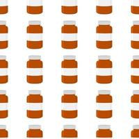 big colored set different types of pills inside close jar vector