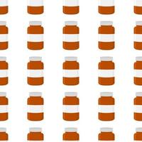 big colored set different types of pills inside close jar vector