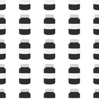 big colored set different types of pills inside close jar vector