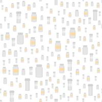big colored set different types of pills inside close jar vector