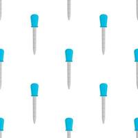 seamless medical pipette, dropper for laboratory on white background vector