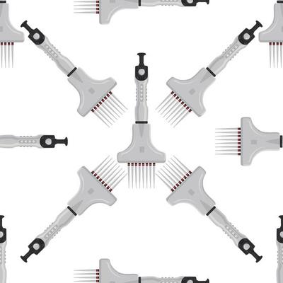seamless medical pipette, dropper for laboratory on white background
