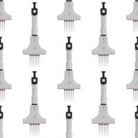 seamless medical pipette, dropper for laboratory on white background vector