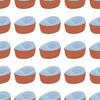 Abstract seamless plastic baby pots with comfortable handle vector