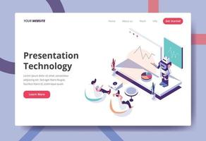 Presentation Technology flat design concept for landing page vector