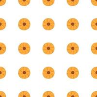 big set identical biscuit, kit colorful pastry cookie vector