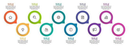 Infografía de 10 pasos para presentación empresarial. vector